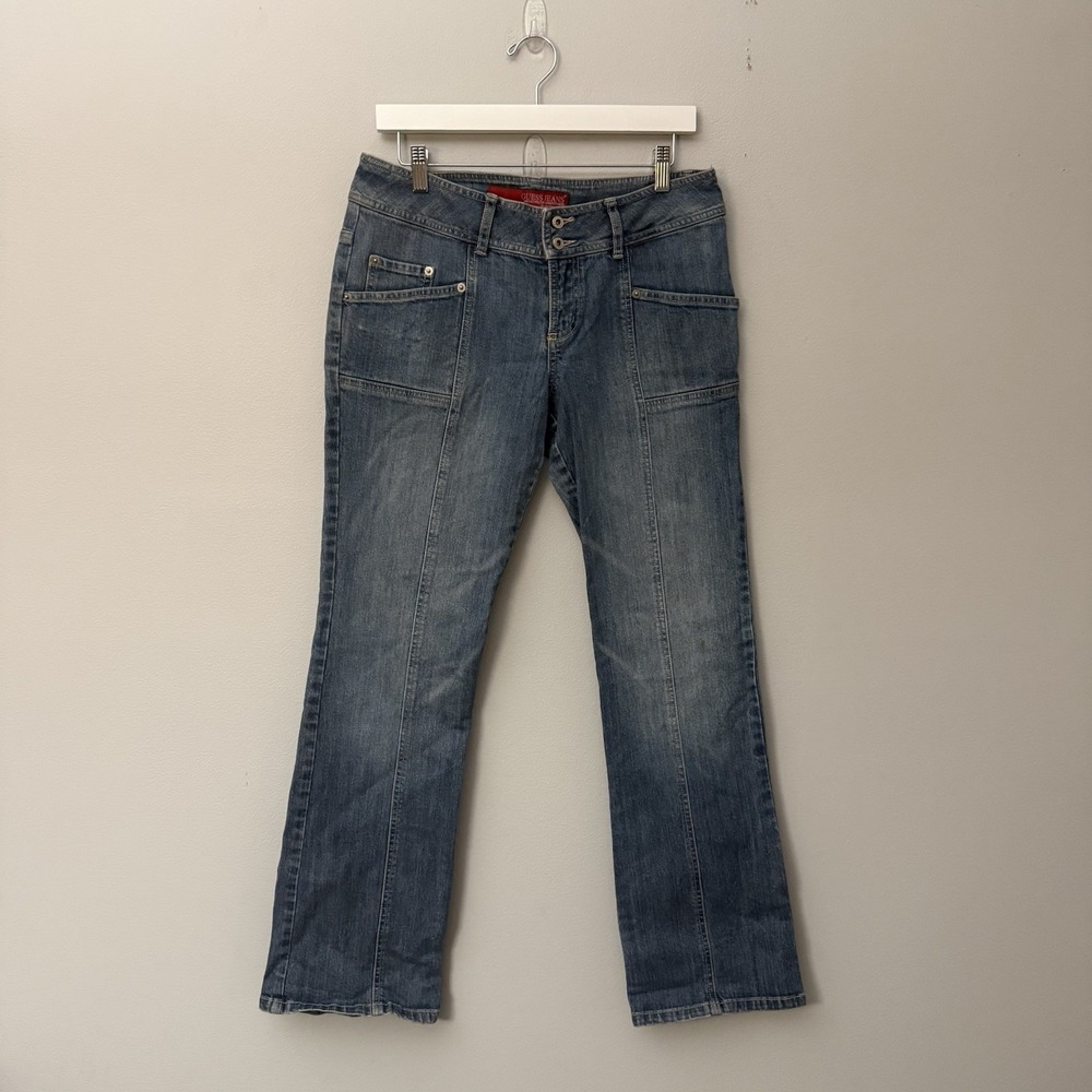 Guess Y2K Low Rise Bootcut Jeans Women's Size 30 Blue Stretch Medium Wash 2000s